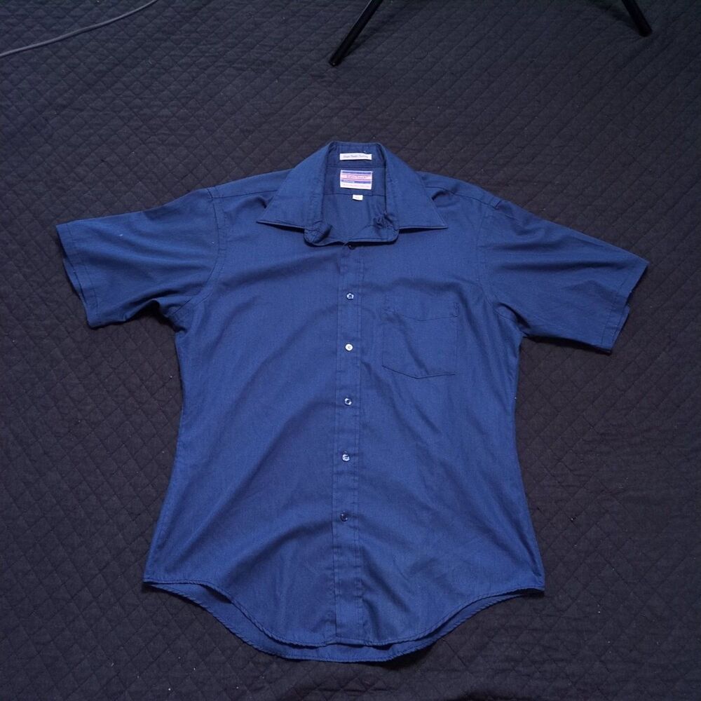 Vintage 80s/90s JCPenney Womens Short Sleeve Button Shirt Satin Touch Sz 16.5